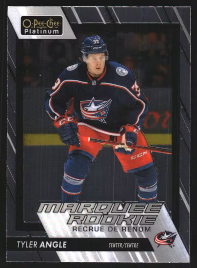 2023-24 O-Pee-Chee Platinum #222 Tyler Angle RC (VV6-NHLBLUEJACKETS)