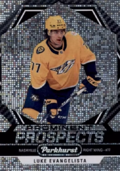 2023-24 Parkhurst Prominent Prospects #PPLE Luke Evangelista (VV7-NHLPREDATORS)