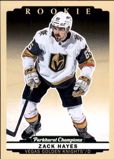2022-23 Parkhurst Champions #272 Zack Hayes RC (VV8-NHLGOLDENKNIGHTS)
