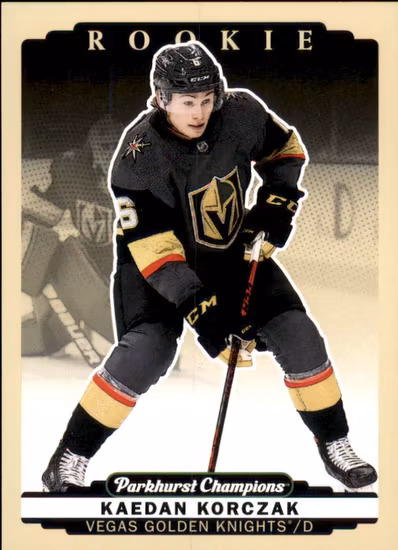 2022-23 Parkhurst Champions #289 Kaedan Korczak RC (VV8-NHLGOLDENKNIGHTS)