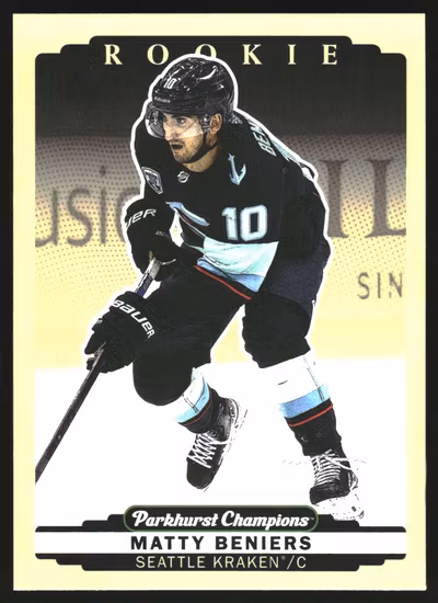 2022-23 Parkhurst Champions #323 Matty Beniers SP RC (VV8-NHLKRAKEN)