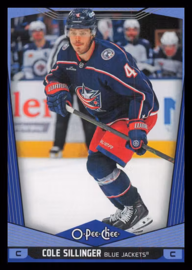 2024-25 O-Pee-Chee Blue #394 Cole Sillinger (VV8-NHLBLUEJACKETS)