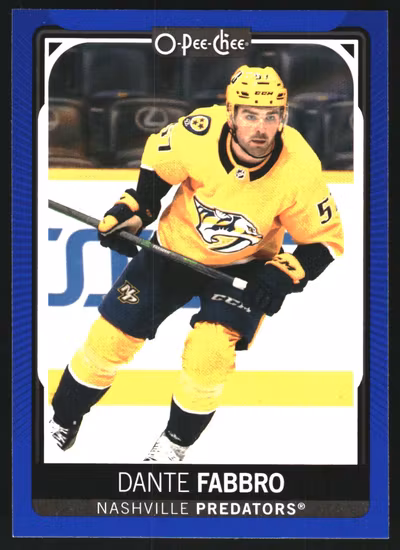 2021-22 O-Pee-Chee Blue #243 Dante Fabbro (VV8-NHLPREDATORS)