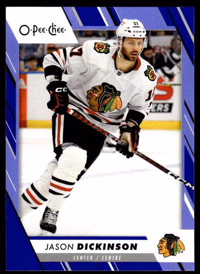 2023-24 O-Pee-Chee Blue #204 Jason Dickinson (VV9-NHLBLACKHAWKS)