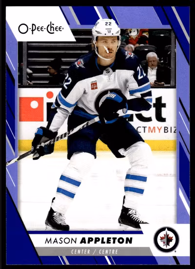 2023-24 O-Pee-Chee Blue #437 Mason Appleton (VV9-NHLJETS)