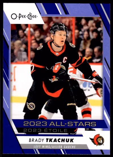 2023-24 O-Pee-Chee Blue #510 Brady Tkachuk AS (VV9-NHLSENATORS)