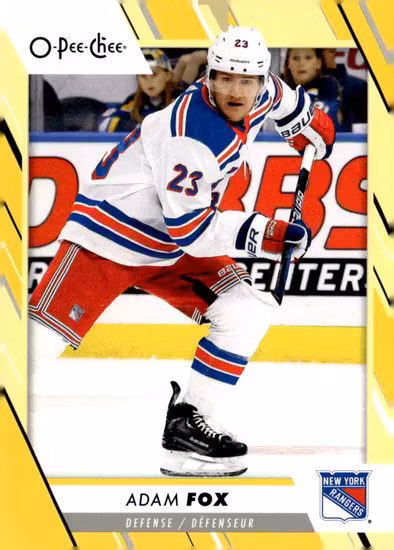 2023-24 O-Pee-Chee Yellow #107 Adam Fox (VV9-NHLRANGERS)