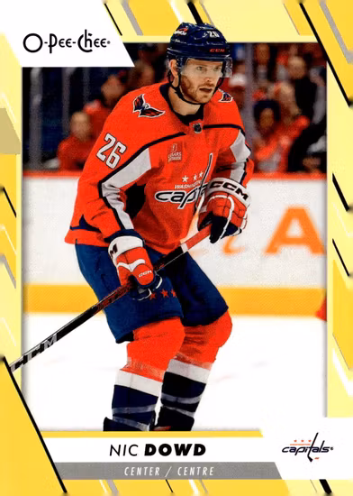 2023-24 O-Pee-Chee Yellow #493 Nic Dowd (VV9-NHLCAPITALS)