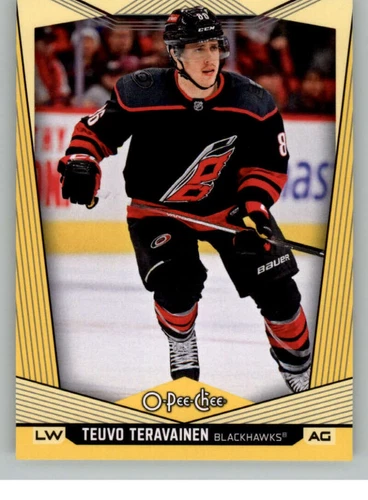 2024-25 O-Pee-Chee Yellow #443 Teuvo Teravainen (VV9-NHLBLACKHAWKS)