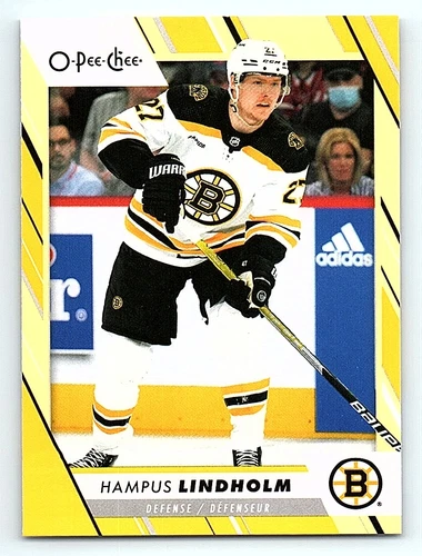 2023-24 O-Pee-Chee Yellow #318 Hampus Lindholm (VV9-NHLBRUINS)