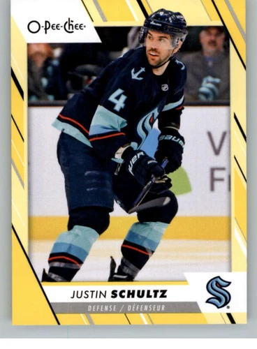 2023-24 O-Pee-Chee Yellow #335 Justin Schultz (VV10-NHLKRAKEN)