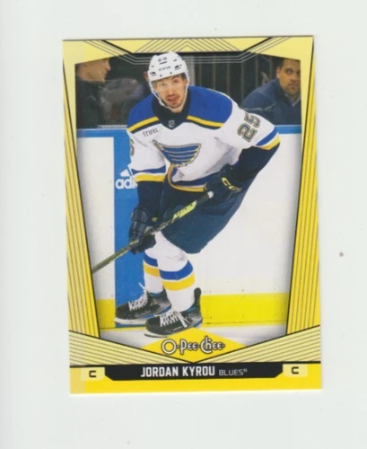 2024-25 O-Pee-Chee Yellow #196 Jordan Kyrou (VV10-NHLBLUES)