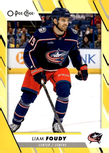 2023-24 O-Pee-Chee Yellow #433 Liam Foudy (VV10-NHLBLUEJACKETS)