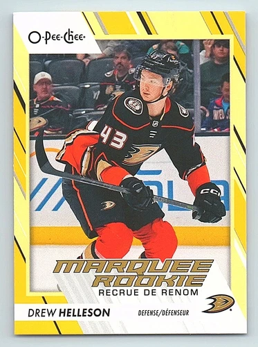 2023-24 O-Pee-Chee Yellow #579 Drew Helleson (VV10-NHLDUCKS)