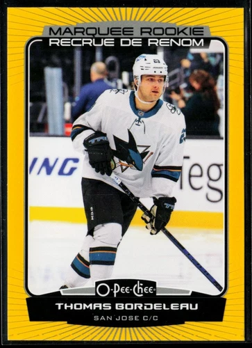 2022-23 O-Pee-Chee Yellow #570 Thomas Bordeleau (VV10-NHLSHARKS)