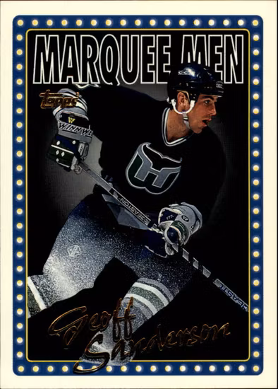 1995-96 Topps #14 Geoff Sanderson MM (VV11-NHLWHALERS)