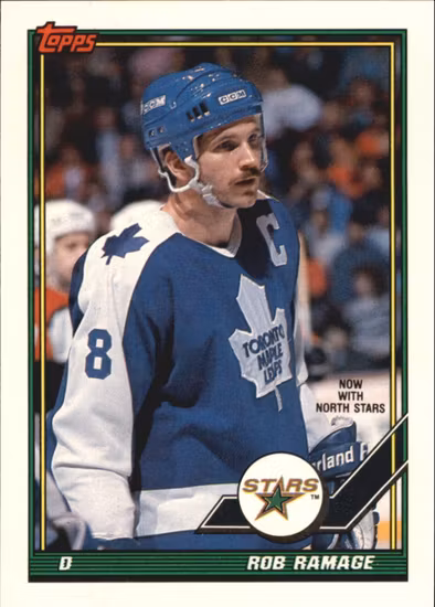 1991-92 Topps #55 Rob Ramage (VV11-NHLMAPLELEAFS)