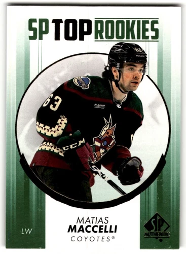 2022-23 SP Authentic Top Rookies Green #TR20 Matias Maccelli (VV11-NHLCOYOTES)
