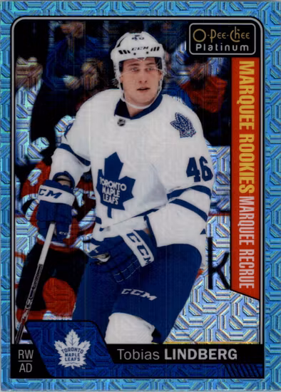 2016-17 O-Pee-Chee Platinum Ice Blue Traxx #168 Tobias Lindberg (VV11-NHLMAPLELEAFS)