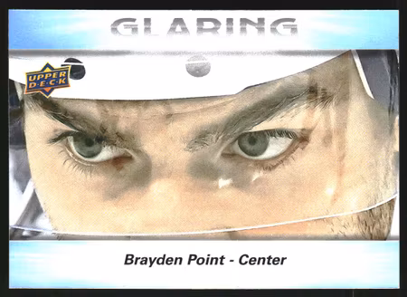 2023-24 Upper Deck Glaring #GL8 Brayden Point (VV12-NHLLIGHTNING)