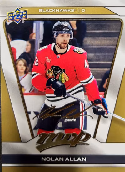 2025-26 Upper Deck MVP Gold Script #187 Nolan Allan (VV12-NHLBLACKHAWKS)