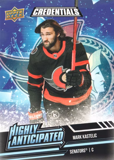 2022-23 Upper Deck Credentials Highly Anticipated #HA26 Mark Kastelic (VV13-NHLSENATORS)