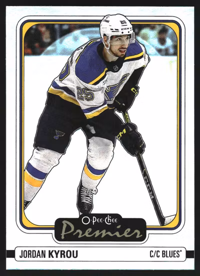 2024-25 O-Pee-Chee OPC Premier #P8 Jordan Kyrou (VV13-NHLBLUES)