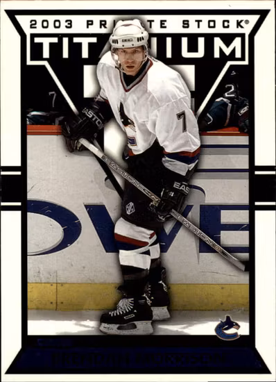 2002-03 Titanium Blue #97 Brendan Morrison (VV14-NHLCANUCKS)