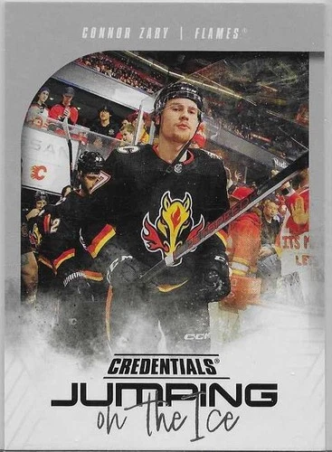 2024-25 Upper Deck Credentials Jumping on the Ice #JICZ Connor Zary (VV15-NHLFLAMES)