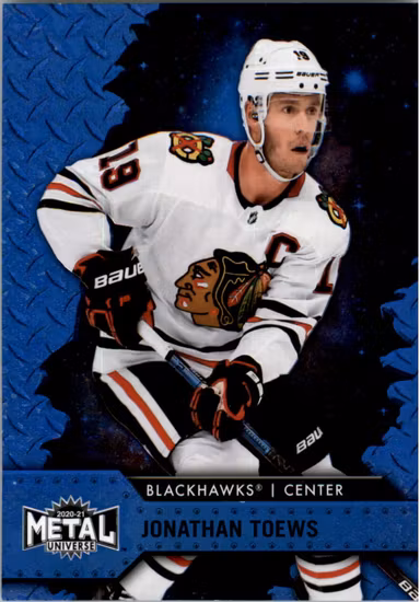2020-21 Metal Universe Blue Spectrum #77 Jonathan Toews (VV15-NHLBLACKHAWKS)