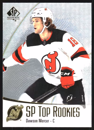 2021-22 SP Authentic Top Rookies #TR46 Dawson Mercer (VV15-NHLDEVILS)