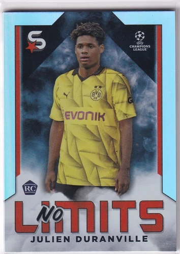 2023-24 Topps UEFA Club Competitions Superstars No Limits #NL04 Julien Duranville (VV15-DORTMUND)