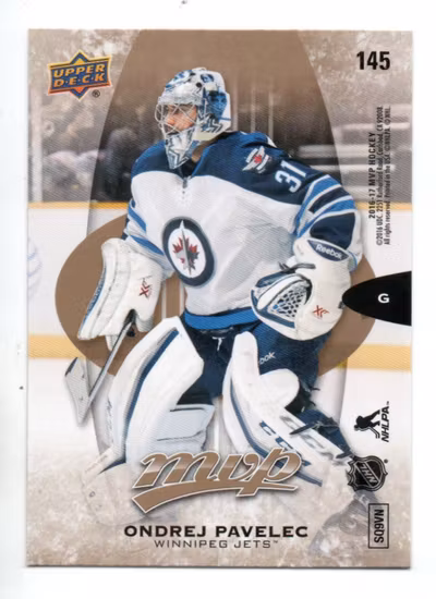 2016-17 Upper Deck MVP Puzzle Back #145 Ondrej Pavelec (10-RR11-NHLJETS)