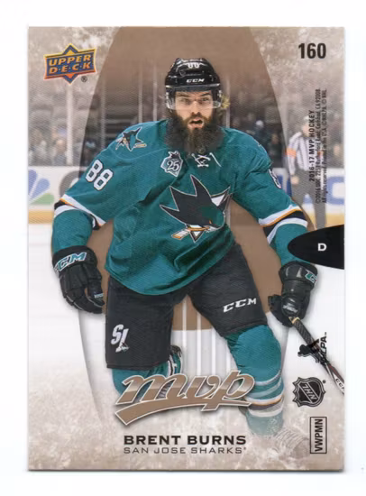 2016-17 Upper Deck MVP Puzzle Back #160 Brent Burns (10-RR11-NHLSHARKS)