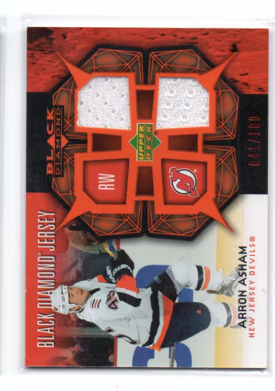 2007-08 Black Diamond Jerseys Ruby Dual #BDJAA Arron Asham (40-SS11-NHLDEVILS)