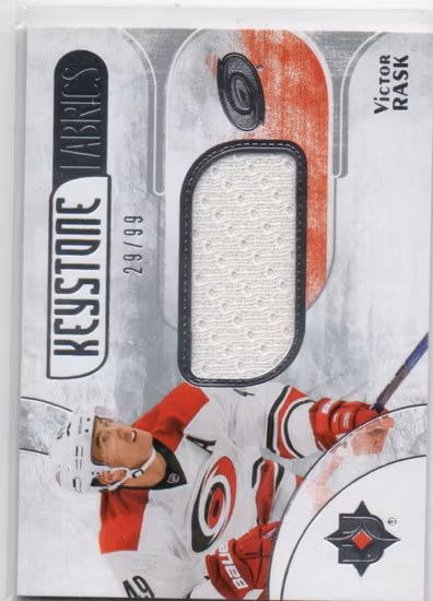 2016-17 Ultimate Collection Keystone Fabrics #KFVR Victor Rask (30-SS11-NHLHURRICANES)