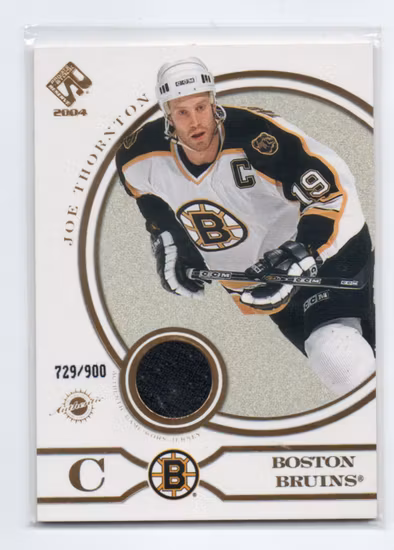 2003-04 Private Stock Reserve #145 Joe Thornton JSY (50-SS15-NHLBRUINS)