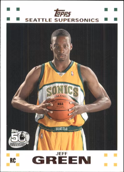 2007-08 Topps Rookie Set #5 Jeff Green (10-SS12-NBASUPERSONICS)