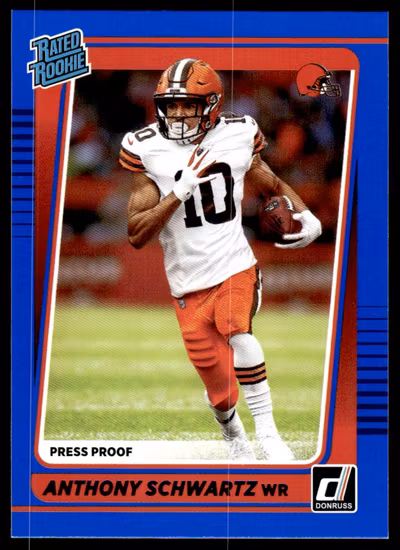 2021 Donruss Press Proof Blue #282 Anthony Schwartz RR (12-SS12-NFLBROWNS)