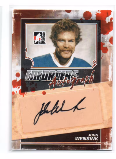 2011-12 ITG Enforcers Autographs #AJW John Wensink (50-B14-NHLOTHERS)