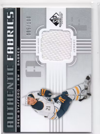 2011-12 SP Game Used Authentic Fabrics #AFDW Drew Stafford (30-SS1-NHLSABRES)