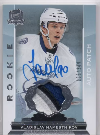 2014-15 The Cup #144 Vladislav Namestnikov JSY AU RC EXCH (400-II6-NHLLIGHTNING)