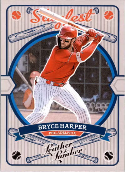 2019 Panini Leather and Lumber Slugfest #7 Bryce Harper (50-SS12-MLBPHILLIES)