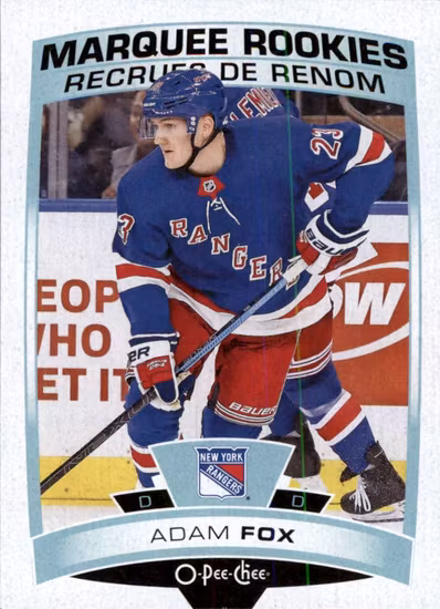 2019-20 O-Pee-Chee #622 Adam Fox RC (30-SS14-NHLRANGERS)
