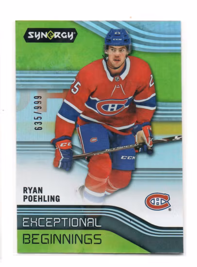 2019-20 Synergy Exceptional Beginnings #EB3 Ryan Poehling (12-SS13-NHLCANADIENS)