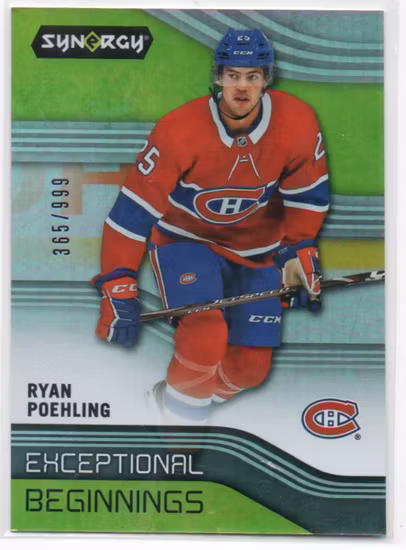 2019-20 Synergy Exceptional Beginnings #EB3 Ryan Poehling (12-SS14-NHLCANADIENS)