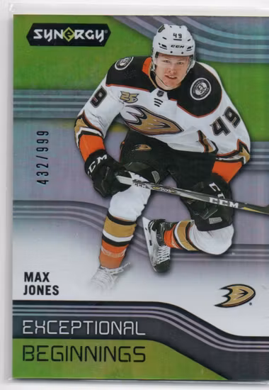 2019-20 Synergy Exceptional Beginnings #EB9 Max Jones (12-SS14-NHLDUCKS)