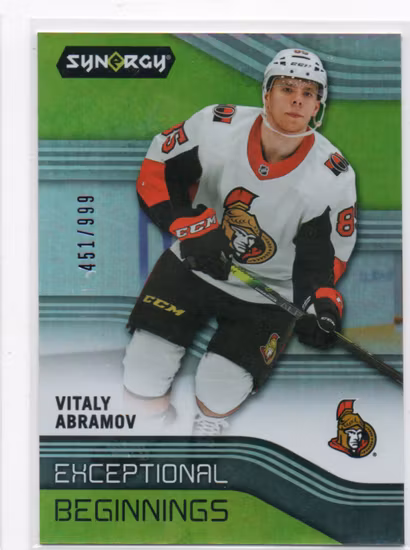2019-20 Synergy Exceptional Beginnings #EB13 Vitaly Abramov (12-SS14-NHLSENATORS)