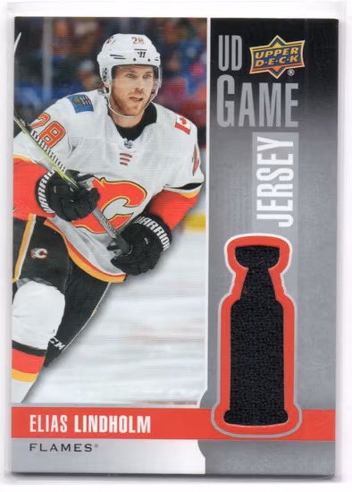 2019-20 Upper Deck Game Jerseys #GJLI Elias Lindholm E (40-SS1-NHLFLAMES)