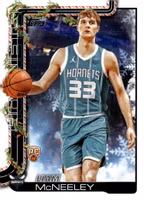 2025-26 Topps Holiday #H189 Liam McNeeley RC (10-PP15-NBAHORNETS)